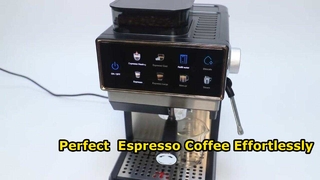 เครื่องชงกาแฟเอสเปรสโซเชิงพาณิชย์พร้อมเครื่องบดในตัว | เครื่องฉีดน้ำแรงดันสูง 20 บาร์ สำหรับร้านกาแฟ