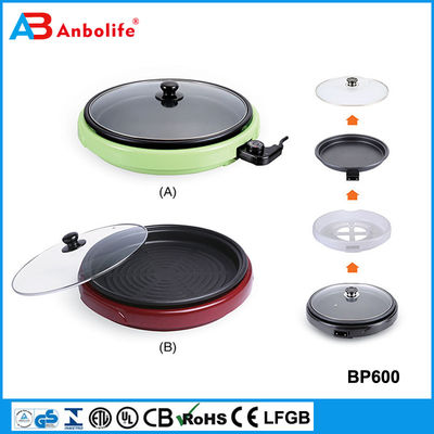 16 นิ้ว Foldaway เซรามิค ครอบครัวขนาดไฟฟ้า Skillet ด้วยกล่อง Cover ทองแดงเคลือบ 1200 วัตต์