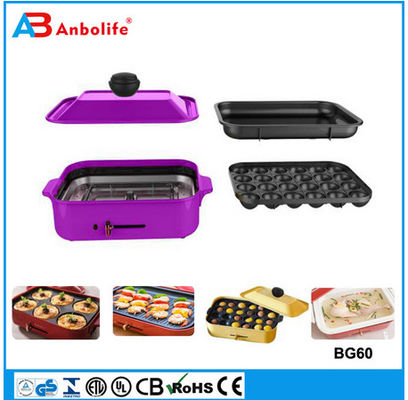 Anbo ปานปรุงปิซซ่าไฟฟ้ารอบหลายฟังก์ชัน ผนังเซรามิก เครื่องอบอบบาร์บี้ไฟฟ้า / เครื่องอบไฟฟ้า / เครื่องอบปิซซ่าไฟฟ้า พร้อมฝา