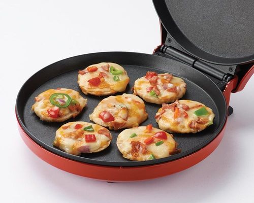 เครื่องทําพีซซ่าไฟฟ้าใหม่ พกพาคุณภาพสูงหลายฟังก์ชันไฟฟ้า pizza sandwich oven / pizza pan