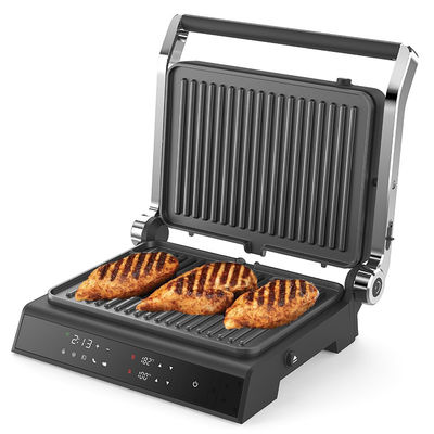 จานที่แยกออก BBQ Panini Press Grill Griddle Grill ภายในที่ไม่มีควัน LED touch screen Grill ติดต่อดิจิตอล