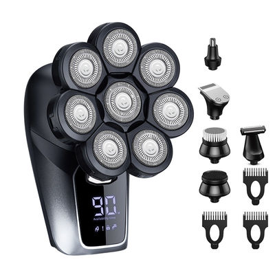 PRO เครื่องโกนหัวสําหรับผู้ชาย 9D 6 ใน 1 เครื่องโกนหัวแบบ LED ที่สามารถชาร์จได้