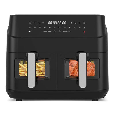 เครื่องต้มอากาศ 2 ช่อง 9 ลิตร พร้อมหน้าต่างกระจก เครื่องต้มอากาศ 2 ช่อง 2 ช่อง 2600W