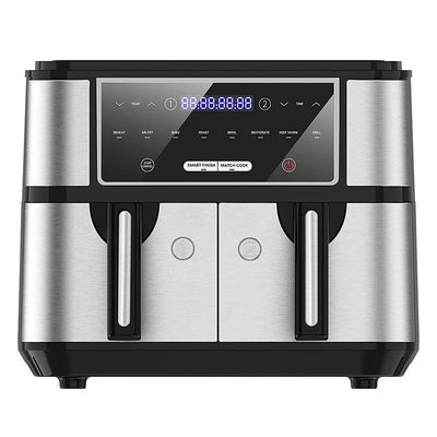 เครื่องต้มอากาศ 2 ช่อง 9 ลิตร พร้อมหน้าต่างกระจก เครื่องต้มอากาศ 2 ช่อง 2 ช่อง 2600W