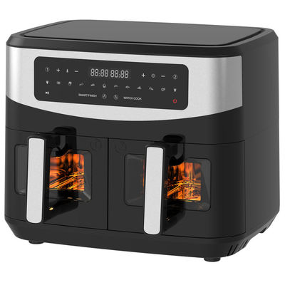 เครื่องต้มอากาศ 2 ช่อง 9 ลิตร พร้อมหน้าต่างกระจก เครื่องต้มอากาศ 2 ช่อง 2 ช่อง 2600W