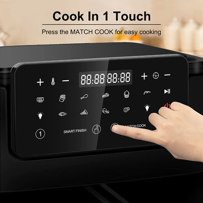 เครื่องปรุงอากาศแบบไม่มีน้ํามัน 2 โซน 9L ขนาดใหญ่สําหรับครอบครัว 2 กล่อง 10 Preset 2400W ต่ําไขมัน