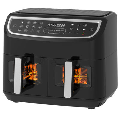 เครื่องต้มอากาศแบบสองกระเป๋าที่ไม่มีน้ํามัน Smart Dual Air Fryer 9L Digital 2400W
