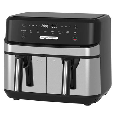 2400W 9L เครื่องต้มอากาศแบบสองแบบ พร้อมหน้าต่างโปร่งใส