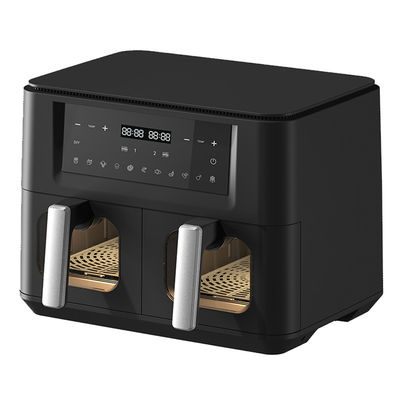9L 2000W Smart Air Fryer Digital Double Basket With Visible Window เครื่องปรุงอากาศแบบดิจิตอลสองกระเป๋า พร้อมหน้าต่างที่เห็นได้ชัด