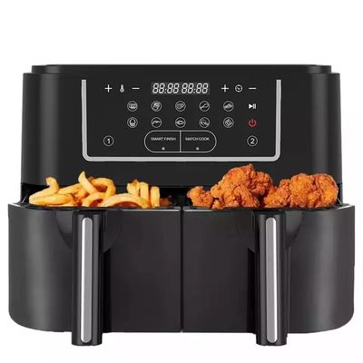 9L 2000W Smart Air Fryer Digital Double Basket With Visible Window เครื่องปรุงอากาศแบบดิจิตอลสองกระเป๋า พร้อมหน้าต่างที่เห็นได้ชัด