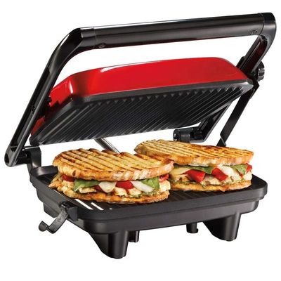 Knob Contact Electric Press Grill 2 ชิ้น มินิ ออโต้ พานินี่ กับพื้นผิว Ultra Nonstick