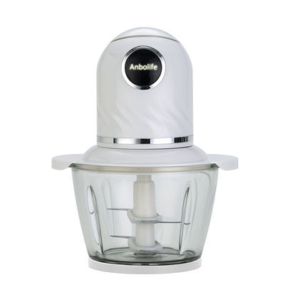 เครื่องผสมผสาน 400W ช็อปเปอร์มืออาชีพ เครื่องบดเนื้อไฟฟ้า 2L สแตนเลสแก้ว
