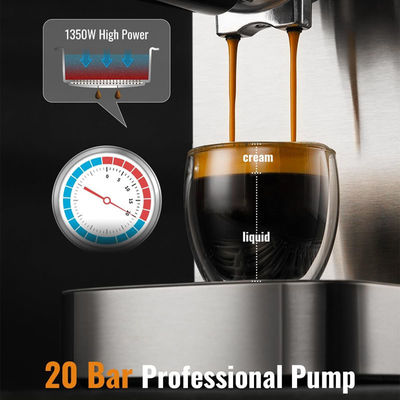20 บาร์ อิตาลี เอสเพรสโซ่ เครื่องทํากาแฟสมาร์ท เครื่องทํากาแฟคาพูชิโน เครื่องทํากาแฟเอสเพรสโซ่ด้วยนมอัตโนมัติเต็ม
