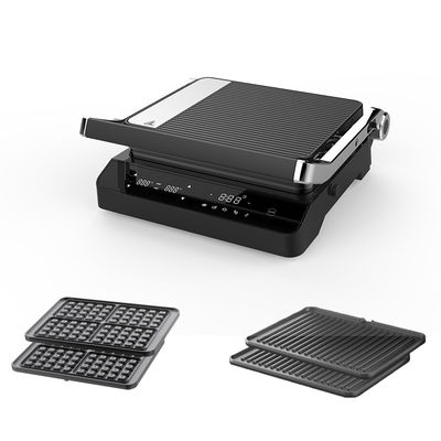 2000W ไฟฟ้าดิจิทัล ติดต่อ Grill จอ ปรับอุณหภูมิการควบคุม Knob Timer เปิด 105 180 องศา