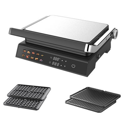 2000W ไฟฟ้าดิจิทัล ติดต่อ Grill จอ ปรับอุณหภูมิการควบคุม Knob Timer เปิด 105 180 องศา