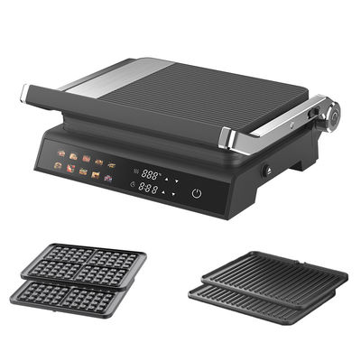2000W ไฟฟ้าดิจิทัล ติดต่อ Grill จอ ปรับอุณหภูมิการควบคุม Knob Timer เปิด 105 180 องศา