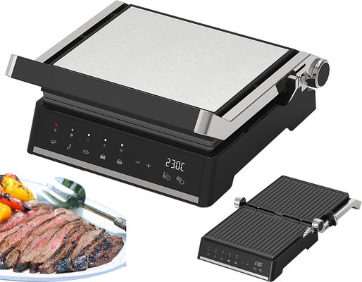2000W ดิจิตอล Display Electric Cooktop Cool Touch Safe Handle With Drip Tray สําหรับเก็บน้ํามัน เครื่องแกรลไฟฟ้า &amp; เครื่องแกรล