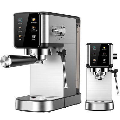 เครื่องทํากาแฟเอสเพรสโซ่เงิน พร้อมหมอกนมมือสําหรับแคปปูชิโน Latte สร้างในเครื่องบด