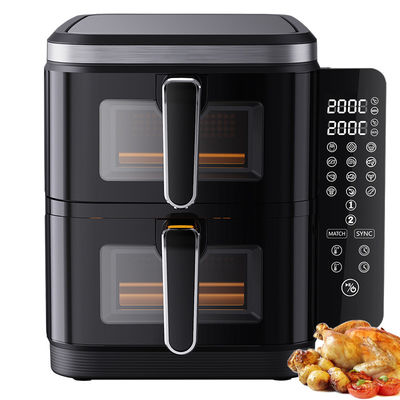 6l + 6l เครื่องปรุงอากาศแบบเตาสองคัน 2800w ไม่ติดเคลือบ มอเดิร์นสแควร์ ดิจิตอลคอนโทรล พับ Led Display เมนู เครื่องใช้ในบ้านไฟฟ้า