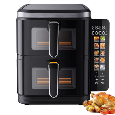 6l + 6l เครื่องปรุงอากาศแบบเตาสองคัน 2800w ไม่ติดเคลือบ มอเดิร์นสแควร์ ดิจิตอลคอนโทรล พับ Led Display เมนู เครื่องใช้ในบ้านไฟฟ้า