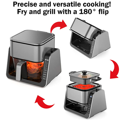 Anbolife เครื่องปรุงอากาศดิจิตอล 4L พร้อมกระทะแกร่ง 1.3L 1500W