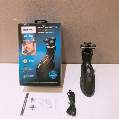 เครื่องโกนไฟฟ้าสําหรับผู้ชายแบบพกพา พร้อมใบมีดเหล็กไร้ขัด และมือพลาสติกสําหรับใช้ในใบหน้า