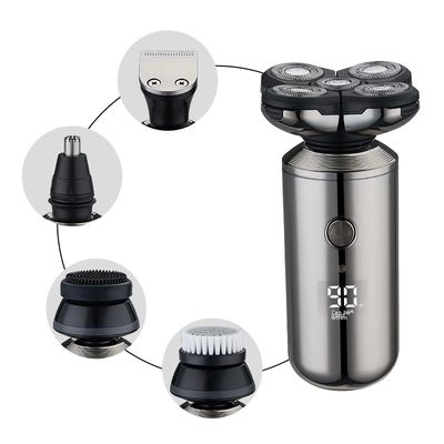 ANBOLIFE เครื่องโกนอิเล็กทรริคแบบชาร์จใหม่ 5 ด้าน มีหน้าจอดิจิตอล ใช้ไฟ USB และอะไหล่ฟรีสําหรับผู้ชาย