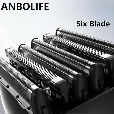 ANBOLIFE 6 Blade Electric Razor with Magnetic Suction and Lithium Battery 900mAh - เครื่องโกนฟอยล์กันน้ํา IPX7 สําหรับผู้ชาย