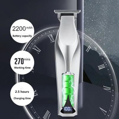 ปัตตาเลี่ยนตัดผมสำหรับมืออาชีพ พร้อมแบตเตอรี่ลิเธียม 2200mAh จอแสดงผล LED และบรรจุภัณฑ์กล่องของขวัญ