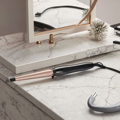 เครื่องม้วนผมเซรามิก ขนาดแกน 25 มม. รับประกัน 1 ปี และแรงดันไฟฟ้า 110-240V เพื่อลอนผมเรียบเนียน เงางาม