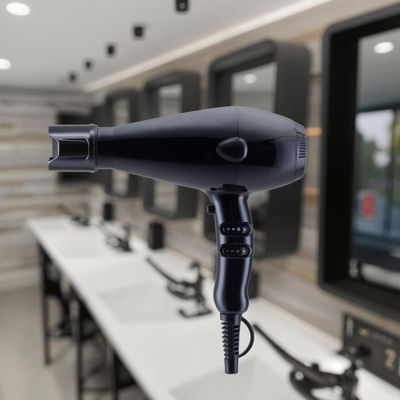 ไดร์เป่าผมสำหรับร้านเสริมสวยระดับมืออาชีพ พร้อมมอเตอร์ AC ปรับได้ 220V-240V, ปรับความแรงลมได้ 2 ระดับ และปรับความร้อนได้ 3 ระดับ