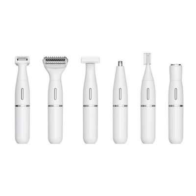 ชุดเครื่องโกนหนวดไฟฟ้าอเนกประสงค์หก-ใน-หนึ่ง พร้อมชาร์จ USB กันน้ำได้เต็มที่ สำหรับการตกแต่งคิ้วและการใช้งานในครัวเรือน