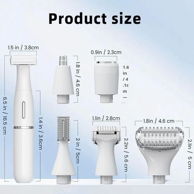 ชุดเครื่องโกนหนวดไฟฟ้าอเนกประสงค์หก-ใน-หนึ่ง พร้อมชาร์จ USB กันน้ำได้เต็มที่ สำหรับการตกแต่งคิ้วและการใช้งานในครัวเรือน