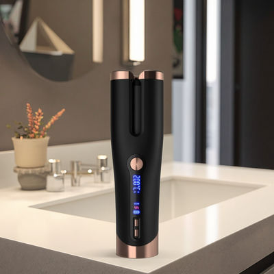 เครื่องล่อผมแบบเซรามิกแบบอัตโนมัติแบบไร้สาย มี 4 การตั้งค่าอุณหภูมิและความร้อนเร็วสําหรับทุกประเภทผม