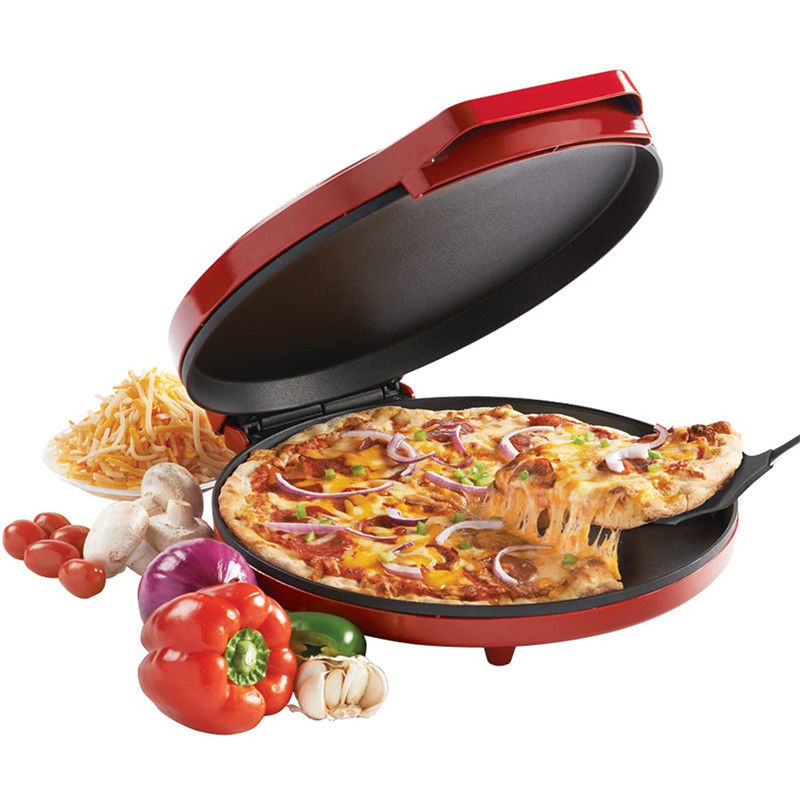เครื่องทําพิซซ่าไฟฟ้า 12 นิ้ว ไม่ติดสําหรับบ้าน พิซซ่า แปนไพ่ Calzone Cooker กับการควบคุมอุณหภูมิปรับ
