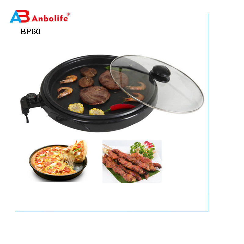16 นิ้ว Foldaway เซรามิค ครอบครัวขนาดไฟฟ้า Skillet ด้วยกล่อง Cover ทองแดงเคลือบ 1200 วัตต์