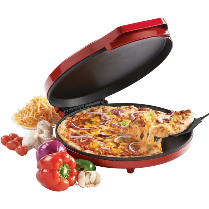 เครื่องทําพีซซ่าไฟฟ้าใหม่ พกพาคุณภาพสูงหลายฟังก์ชันไฟฟ้า pizza sandwich oven / pizza pan