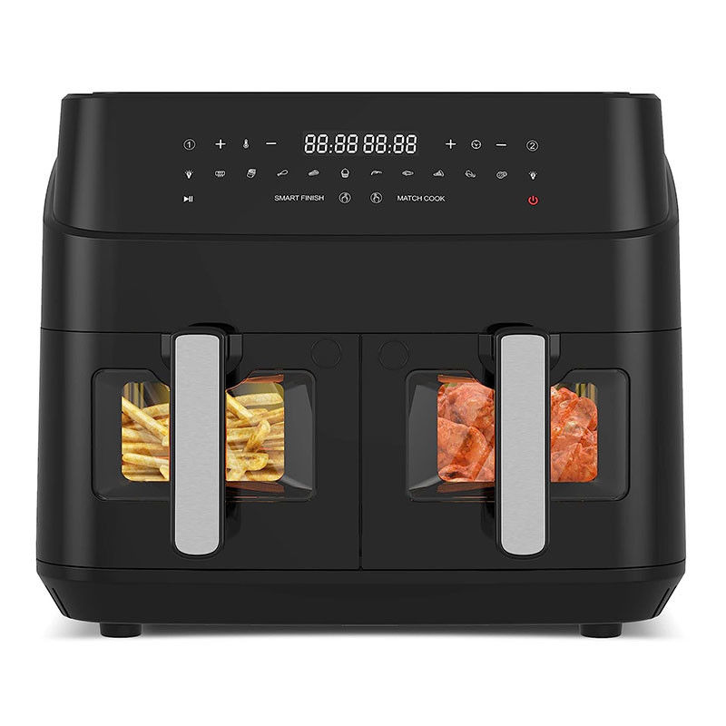 เครื่องต้มอากาศ 2 ช่อง 9 ลิตร พร้อมหน้าต่างกระจก เครื่องต้มอากาศ 2 ช่อง 2 ช่อง 2600W
